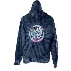 Santa Cruz tie-dye hoodie sweatshirt pullover grey purple women’s medium
